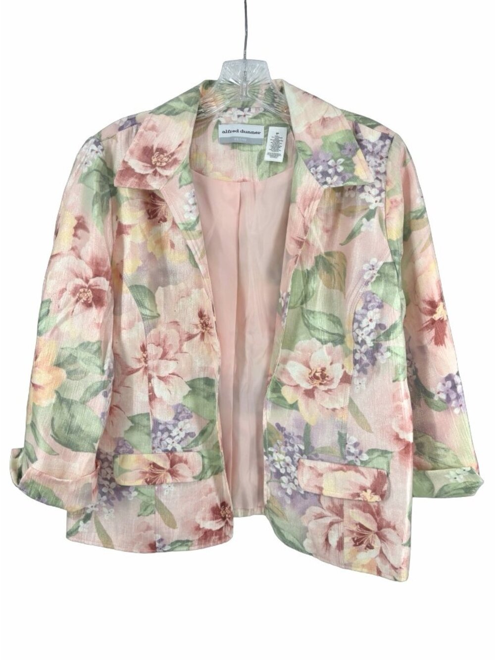 A05 Alfred Dunner Jacket 8P Pastel Floral Spring Summer Blazer New